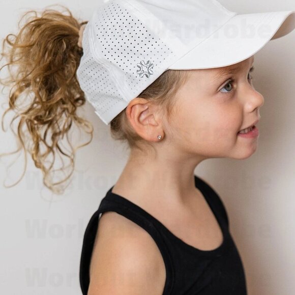 VimHue Girl's Sun Goddess Cap UPF 50+ (White) - Picture 3 of 3